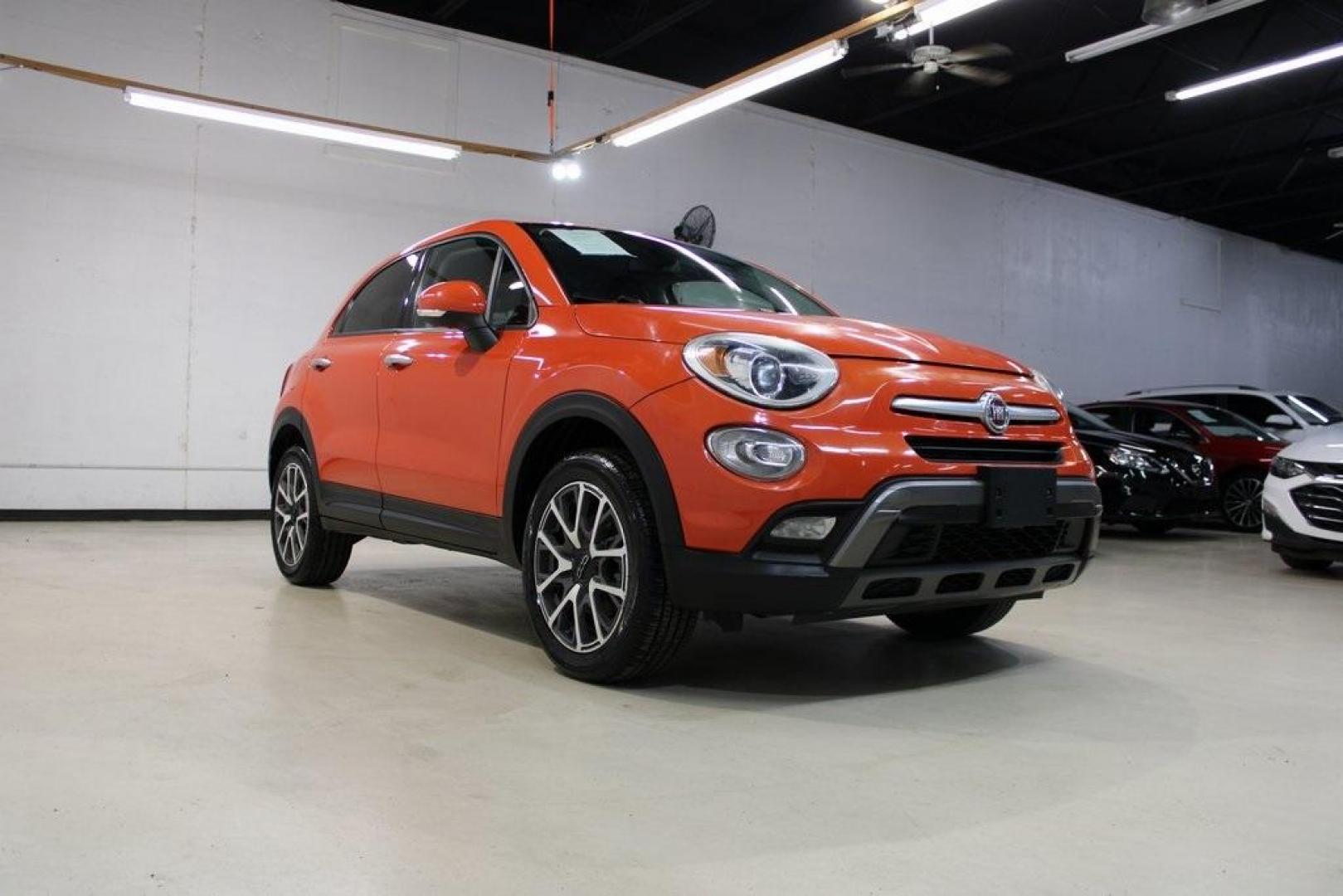 2016 Arancio (Orange) /Brown Fiat 500X Trekking Plus (ZFBCFYET8GP) with an 2.4L I4 MultiAir engine, Automatic transmission, located at 15300 Midway Rd., Addison, TX, 75001, (972) 702-0011, 32.958321, -96.838074 - Photo#1