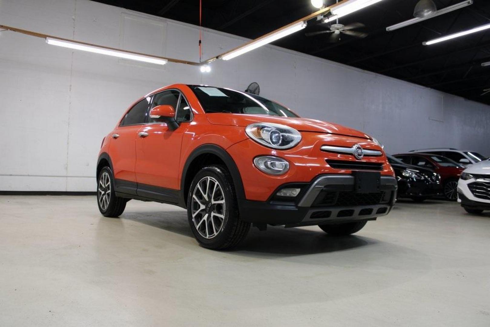 2016 Arancio (Orange) /Brown Fiat 500X Trekking Plus (ZFBCFYET8GP) with an 2.4L I4 MultiAir engine, Automatic transmission, located at 15300 Midway Rd., Addison, TX, 75001, (972) 702-0011, 32.958321, -96.838074 - Photo#2