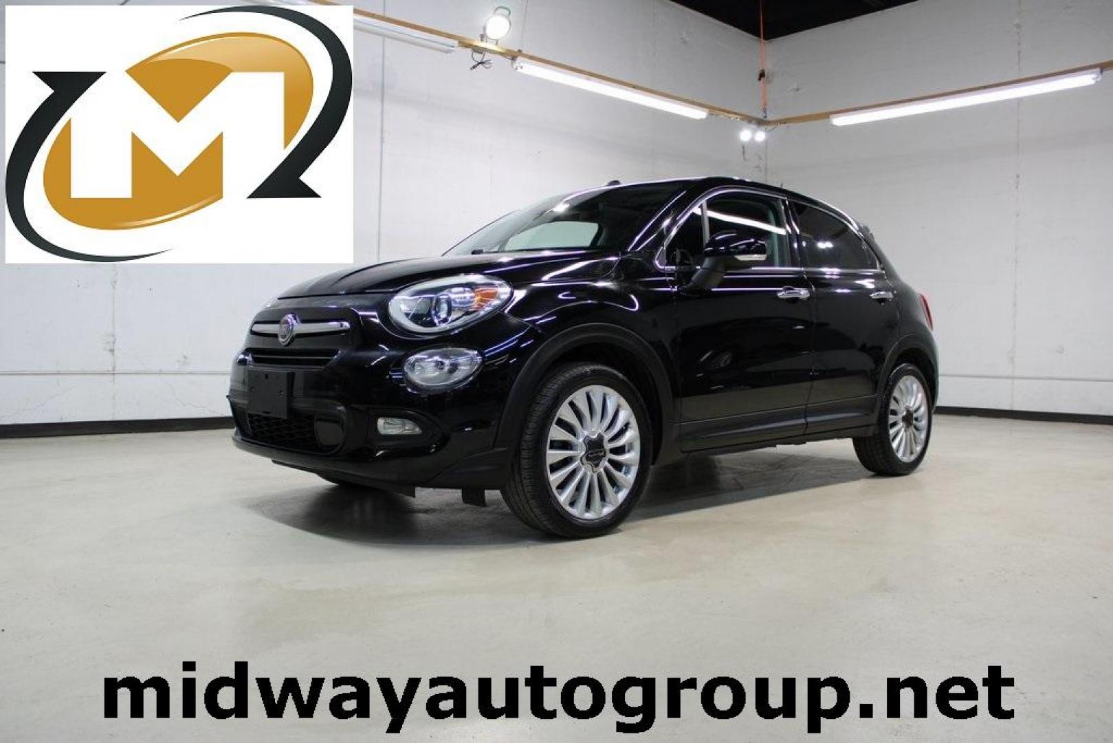 2016 Nero Cinema (Black Clear Coat) /Brown Fiat 500X Lounge (ZFBCFXDT8GP) with an 2.4L I4 MultiAir engine, Automatic transmission, located at 15300 Midway Rd., Addison, TX, 75001, (972) 702-0011, 32.958321, -96.838074 - Photo#0